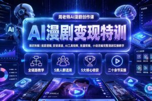 （19633期）AI漫剧变现特训★爆款拆解｜底层逻辑，变现渠道，AI工具矩阵，批量剪辑，小说改编完整漫剧实操教学-麦资源网