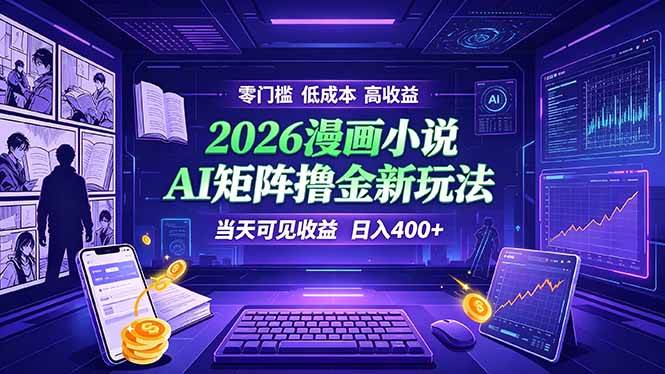 图片[1]-（19219期）爆款小说漫画大阅读    ai矩阵操作    当天可见收益  日入400+    零门槛    高收益
