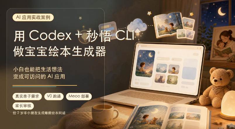 图片[1]-（19415期）AI应用实战案例，用Codex+秒悟CLl做宝宝绘本生成器，小白也能把生活想法变成可访问的AI应用