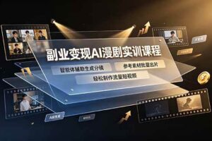 （19187期）副业变现AI漫剧实训课程，智能体辅助生成分镜，参考素材批量出片，轻松制作流量短视频-麦资源网
