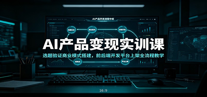 AI产品变现实训课：选题验证商业模式搭建，前后端开发平台上架全流程教学-麦资源网