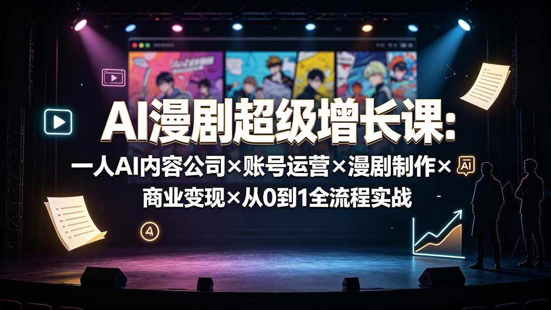 图片[1]-（19553期）AI漫剧超级增长课：一人AI内容公司×账号运营×漫剧制作×商业变现×从0到1全流程实战