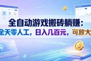 全自动游戏搬砖躺賺：全天零人工，日入几百元，可放大！【揭秘】-麦资源网