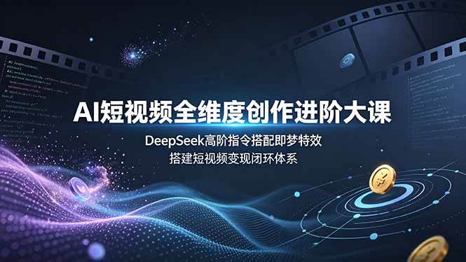 图片[1]-（19153期）AI短视频全维度创作进阶大课，DeepSeek高阶指令搭配即梦特效，搭建短视频变现闭环体系
