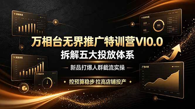 图片[1]-（19184期）万相台无界推广特训营VI0.0，拆解五大投放体系，新品打爆人群截流实操，控预算稳步拉高店铺投产