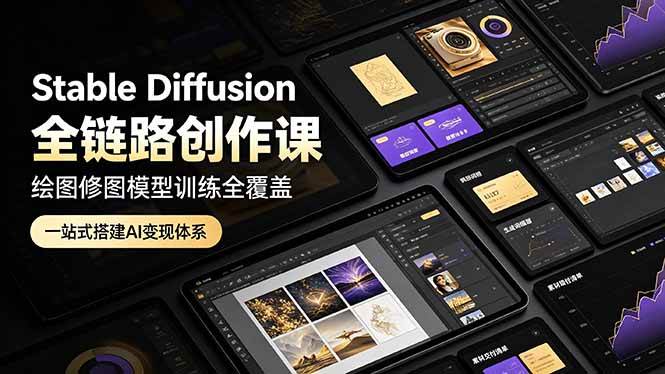 图片[1]-（19154期）Stable Diffusion全链路创作课，绘图修图模型训练全覆盖，一站式搭建AI变现体系