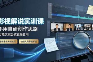 （19183期）影视解说实训课：不用自研创作思路，万能文案公式直接套用，搭配全套剪辑教程，快速入局影视解说-麦资源网