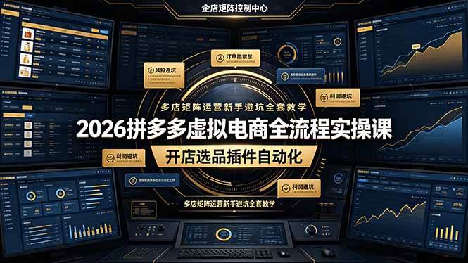 图片[1]-（19136期）2026拼多多虚拟电商全流程实操课，开店选品插件自动化，多店矩阵运营新手避坑全套教学