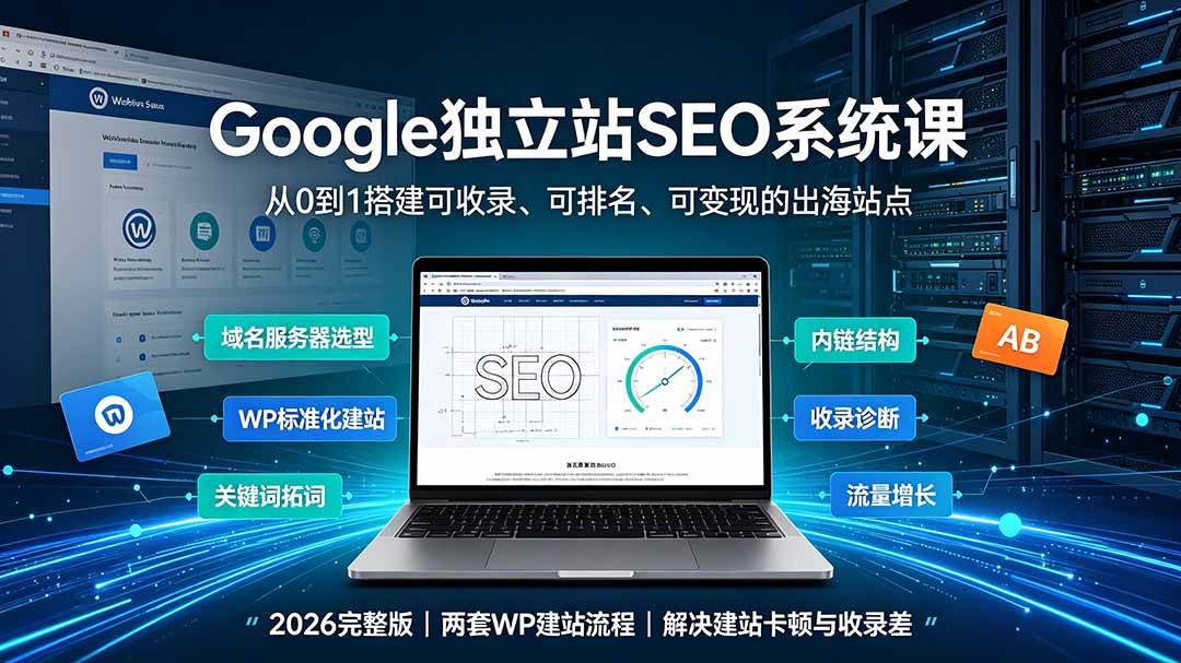 图片[1]-（19426期）Google独立站SEO-7月系统课：出海基建×WordPress建站×AI内容生产×站内外优化×Search Console×AdSense变现