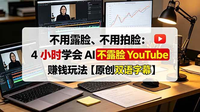 图片[1]-（19161期）不用露脸、不用拍脸：4 小时学会 AI 不露脸 YouTube 赚钱玩法【原创双语字幕】