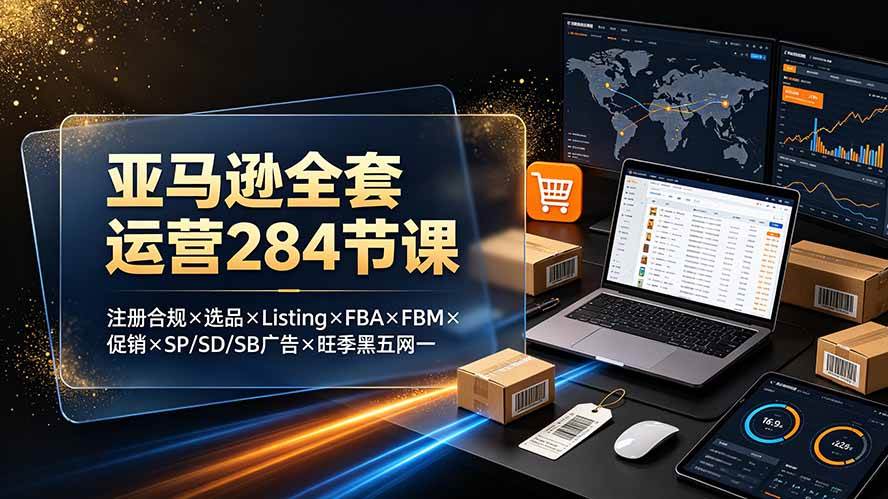 图片[1]-（19410期）亚马逊全套运营284节课：注册合规×选品×Listing×FBA×FBM×促销×SP/SD/SB广告×旺季黑五网一