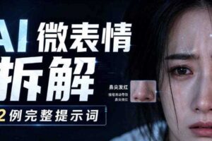 AI微表情拆解提示词合集，精准调控AI角色表情，可直接复用，0基础也能调出影视级表情变化-麦资源网