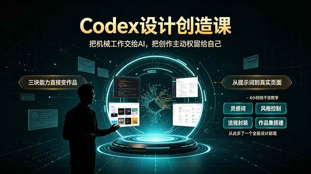 图片[1]-（19362期）Codex设计创造课-2期，小白也能掌握的Codex设计创造技巧，把机械工作交给AI，把创作主动权留给自己