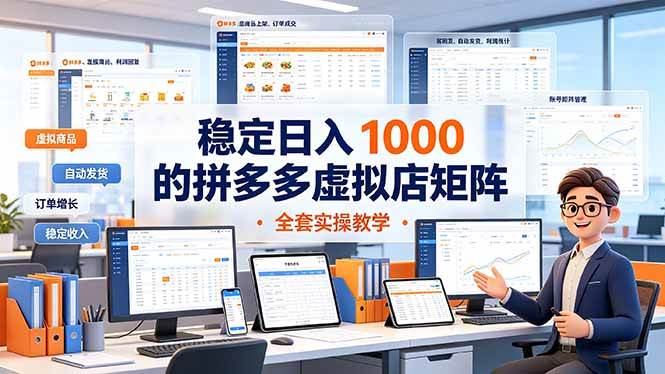 图片[1]-（19253期）稳定日入 1000 的拼多多虚拟店矩阵，全套实操教学