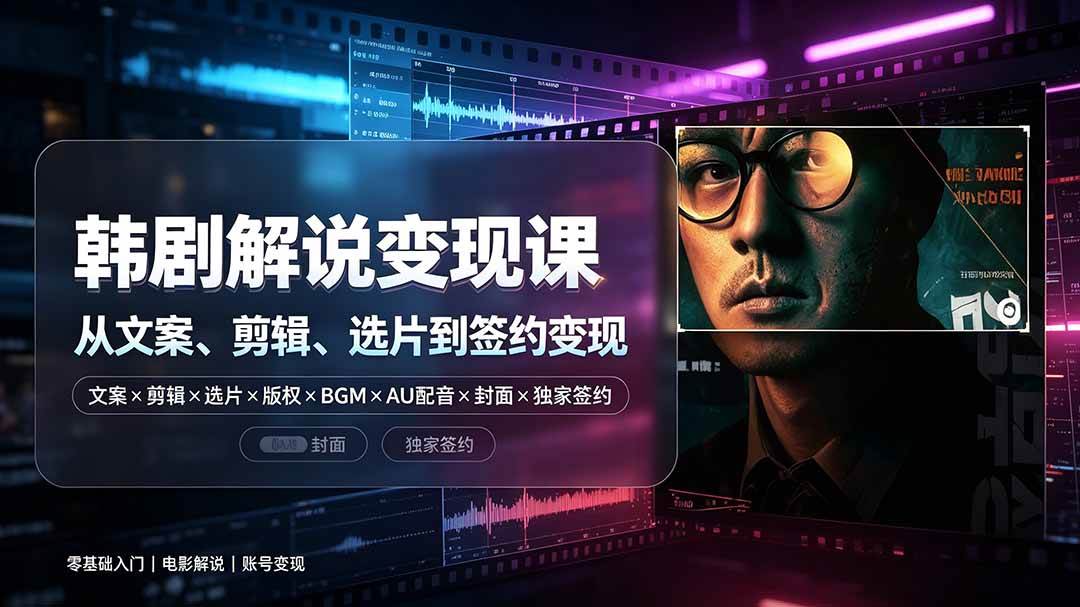 图片[1]-（19438期）抖音270W粉丝博主亲授韩剧解说课：文案×剪辑×选片×版权×BGM×AU配音×封面×独家签约，零基础到变现