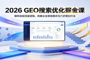 2026 GEO搜索优化掘金课：解析底层流量逻辑，拆解企业落地模式与六步增长打法-麦资源网