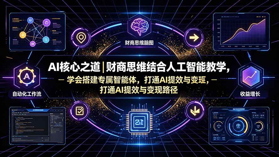 图片[1]-（19542期）AI核心之道｜财商思维结合人工智能教学，学会搭建专属智能体，打通AI提效与变现路径