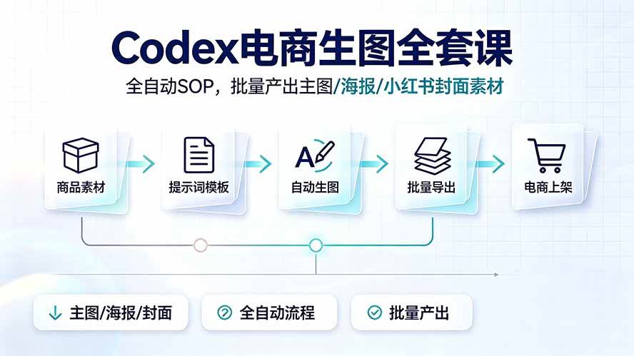 图片[1]-（19256期）Codex电商生图全套课｜全自动SOP，批量产出主图/海报/小红书封面素材