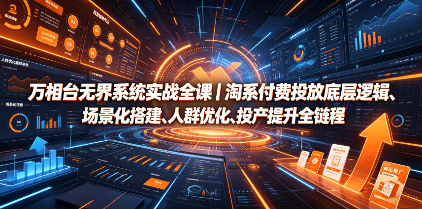万相台*系统实战全课｜淘系付费投放底层逻辑、场景化搭建、人群优化、投产提升全链路运营教程