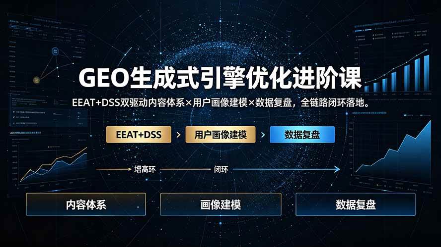 图片[1]-（19269期）GEO生成式引擎优化进阶课：EEAT+DSS双驱动内容体系×用户画像建模×数据复盘，全链路闭环落地