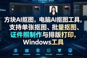 方块AI抠图，电脑AI抠图工具，支持单张抠图、批量抠图、证件照制作与排版打印，Windows工具-麦资源网