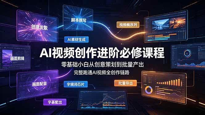 图片[1]-（19159期）AI视频创作进阶必修课程：零基础小白从创意策划到批量产出，完整跑通AI视频全创作链路