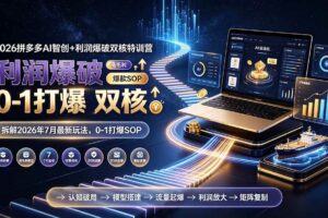 (19391期)2026拼多多AI智创+利润爆破双核特训营-更新:拆解2026年7月最新玩法,0-1打爆SOP-麦资源网