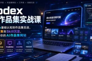 Codex AI作品集实战课，从Codex基础认知到作品集实战，从灵感搜集到Skill沉淀，打造属于你的AI作品集网站-麦资源网