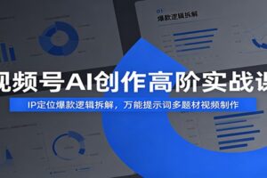 视频号AI创作高阶实战课：IP定位爆款逻辑拆解，万能提示词多题材视频制作-麦资源网