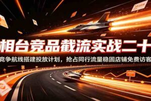 万相台竞品截流实战二十讲：竞争航线搭建投放计划，抢占同行流量稳固店铺免费访客-麦资源网