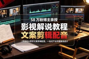(19160期)58 万粉博主荧幕春秋亲授影视解说教程|零基础从零学文案剪辑配音,一站式产出完整解说成片-麦资源网