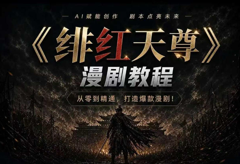绯红天尊AI漫剧系统教程｜从零入门到精通，工具运用+剧本创作+*逻辑+提示词素材+镜头剪辑，全套*漫剧落地实战课