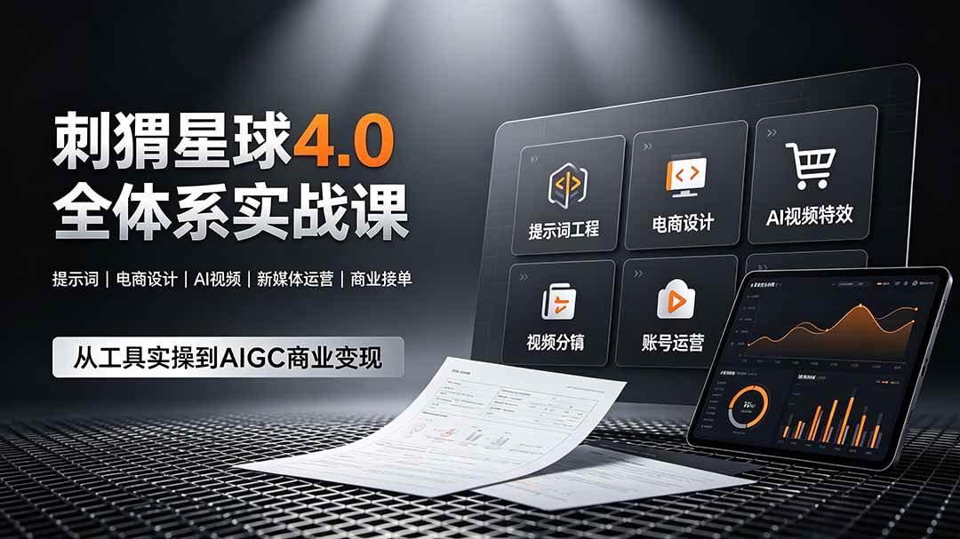 图片[1]-（19224期）刺猬星球4.0全体系实战课，覆盖提示词工程、电商设计、AI视频特效与新媒体运营，一站式掌握AIGC商业核心技能