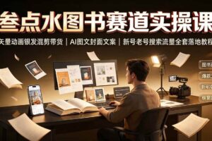（19613期）叁点水图书赛道实操课｜矢量动画银发混剪带货，AI图文封面文案，新号老号搜索流量全套落地教程-麦资源网