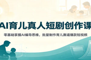 AI育儿真人短剧创作课：零基础掌握AI编导思维，批量制作育儿赛道爆款短视频-麦资源网