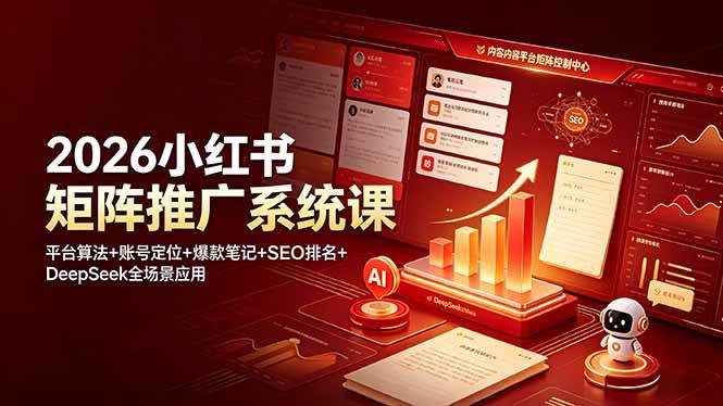 图片[1]-（19129期）2026小红书矩阵推广系统课：平台算法+账号定位+爆款笔记+SEO排名+DeepSeek全场景应用