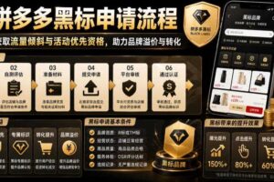 拼多多黑标申请流程，帮助商家获取流量倾斜与活动优先资格，助力品牌溢价与转化-麦资源网