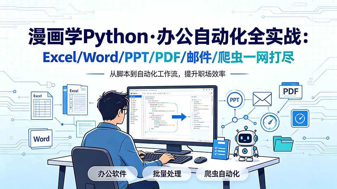 图片[1]-（19270期）漫画学Python·办公自动化全实战：Excel/Word/PPT/PDF/邮件/爬虫一网打尽