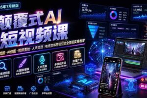 （19630期）颠覆式AI短视频课｜素材挖掘，AI修图，视频重绘，人声处理｜电商实体带货引流全流程实操教学-麦资源网