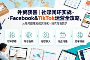 （19526期）外贸获客｜社媒闭环实战·Facebook&TikTok运营全攻略，从账号搭建到成交转化一站式落地教学-麦资源网