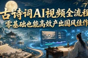 古诗词AI视频全流程，零基础也能高效产出国风佳作-麦资源网