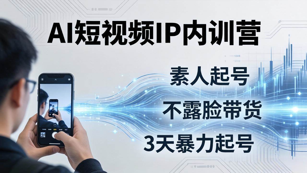 图片[1]-（19208期）2026AI短视频IP内训营-更新：从素人起号到不露脸带货，3天暴力起号全流程拆解