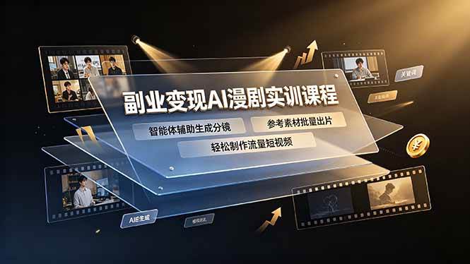 图片[1]-（19187期）副业变现AI漫剧实训课程，智能体辅助生成分镜，参考素材批量出片，轻松制作流量短视频