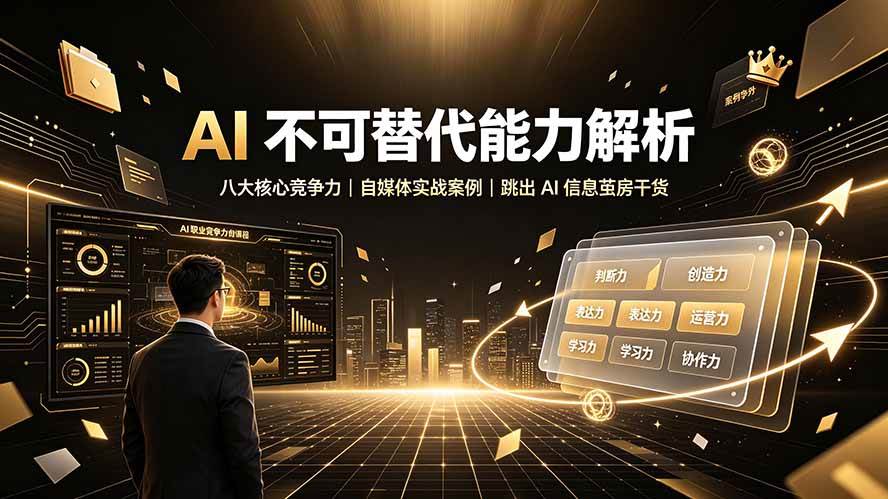 图片[1]-（19344期）付费文章：AI 不可替代能力解析▸八大核心竞争力｜自媒体实战案例｜跳出 AI 信息茧房干货