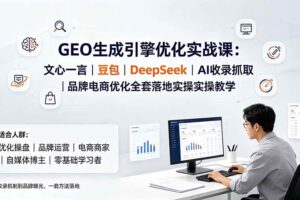 （19456期）GEO生成引擎优化实战课：文心一言｜豆包｜DeepSeek｜AI收录抓取｜品牌电商优化全套落地实操教学-麦资源网