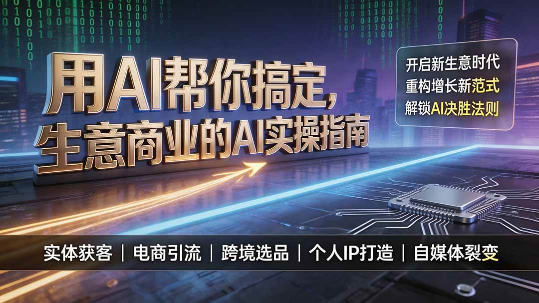 图片[1]-（19608期）用AI帮你搞定，生意商业的AI实操指南，开启新生意时代，重构增长新范式，解锁AI时代决胜法则