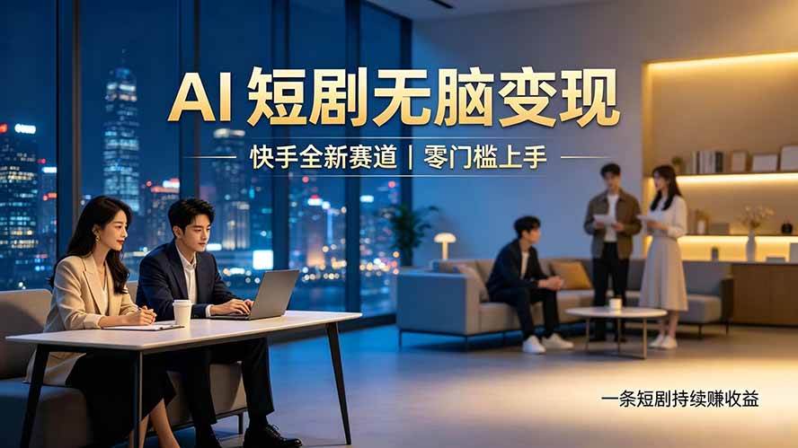 图片[1]-（19577期）别乱找副业了，快手 AI 短剧零门槛长久被动增收