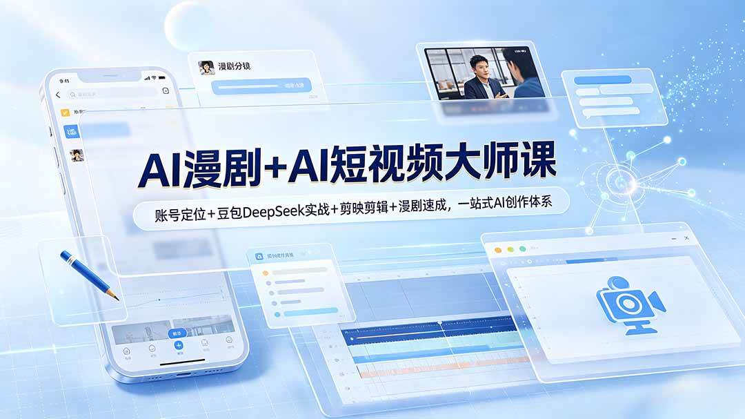 图片[1]-（19147期）AI漫剧+AI短视频大师课：账号定位+豆包DeepSeek实战+剪映剪辑+漫剧速成，一站式AI创作体系