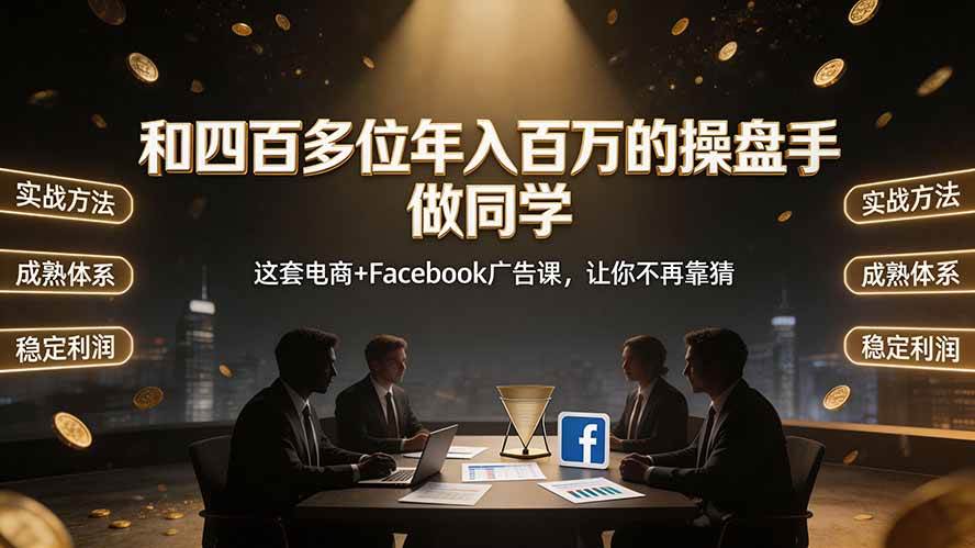 图片[1]-（19592期）和四百多位年入百万的操盘手做同学——这套电商+Facebook广告课，让你不再靠猜【原创双语字幕】