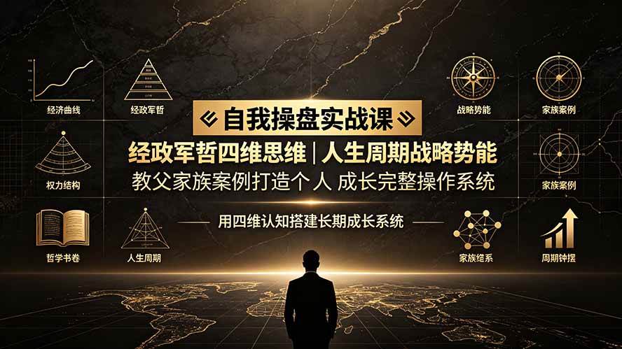 图片[1]-（19398期）自我操盘实战课：经政军哲四维思维｜人生周期战略势能｜教父家族案例打造个人成长完整操作系统